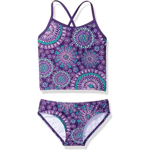 NWT Kanu Surf Girls' Melanie Beach Sport 2-pc UPF 50+ Banded Tankini size 5 - Picture 1 of 6